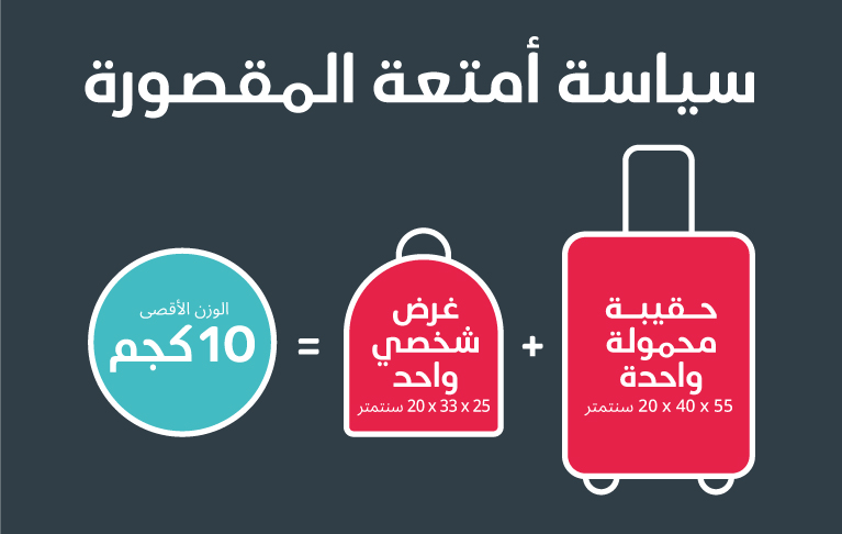 سياسة أمتعة المقصورة طيران العربية
