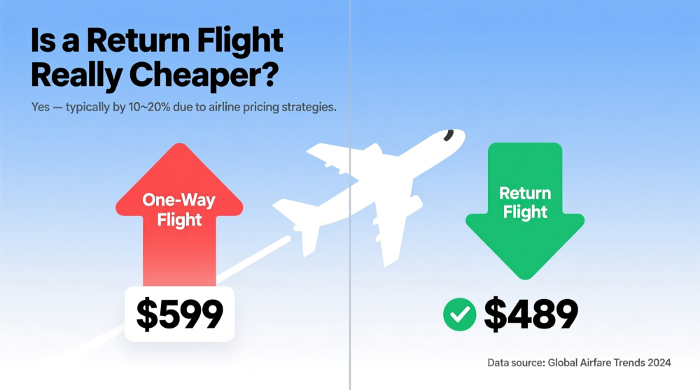 هل فعلا تذكرة الطيران العودة أرخص من الذهاب فقط؟