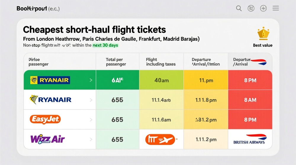 حجز أرخص تذاكر الطيران للمسافات القصيرة