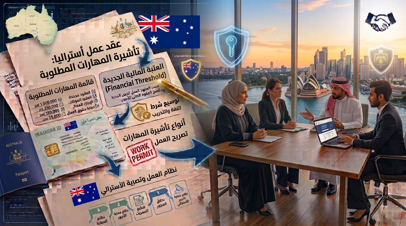 عقد عمل أستراليا: تأشيرة المهارات المطلوبة، والعتبة المالية الجديدة