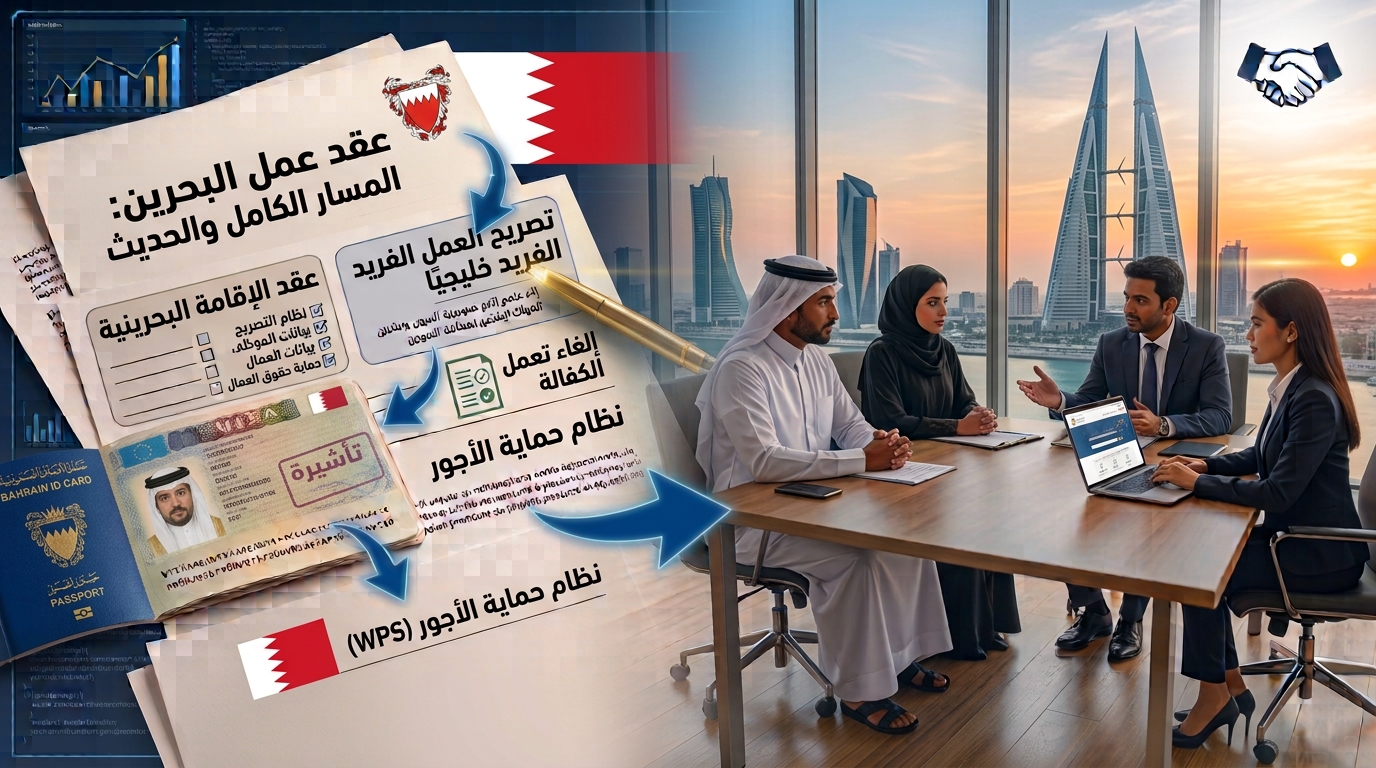 عقد عمل البحرين 2026: Flexi Permit — اعمل بدون كفيل تقليدي